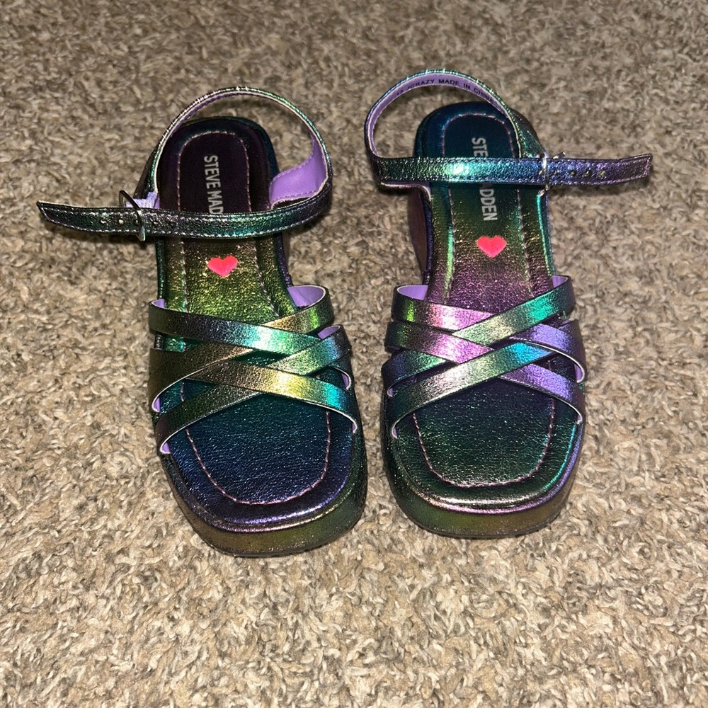 Steve Madden Little Girl Metallic Sandals size 13